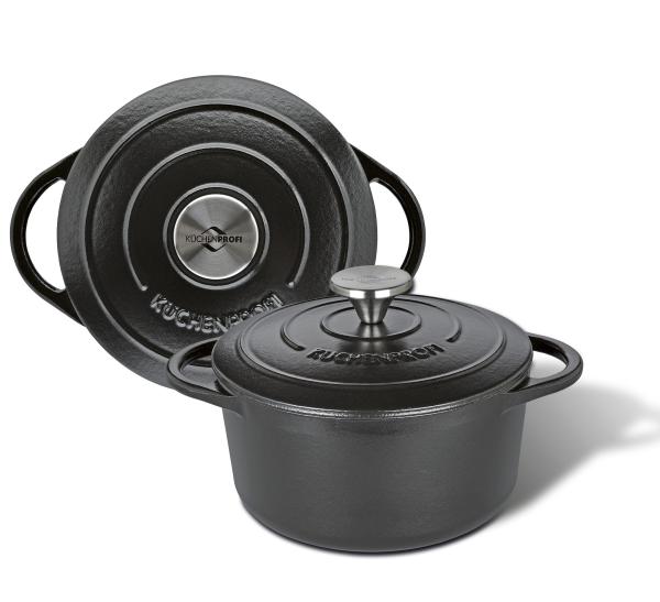 Provence - Guss - Bratentopf rund classic black
